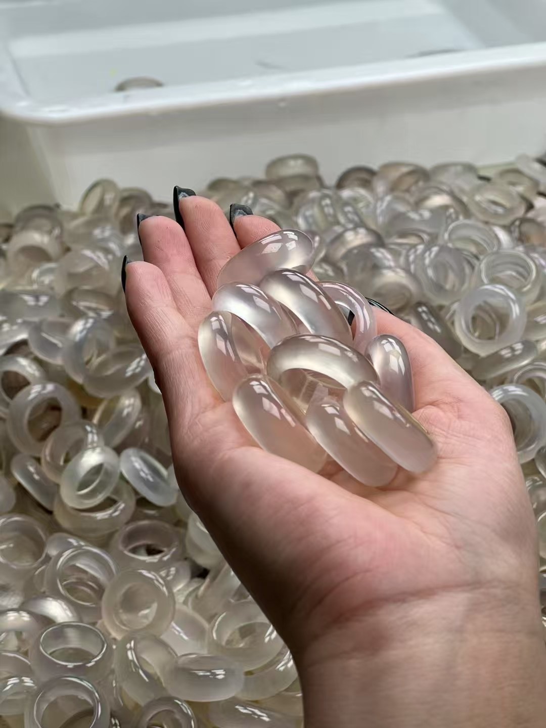 天然玛瑙高冰戒指