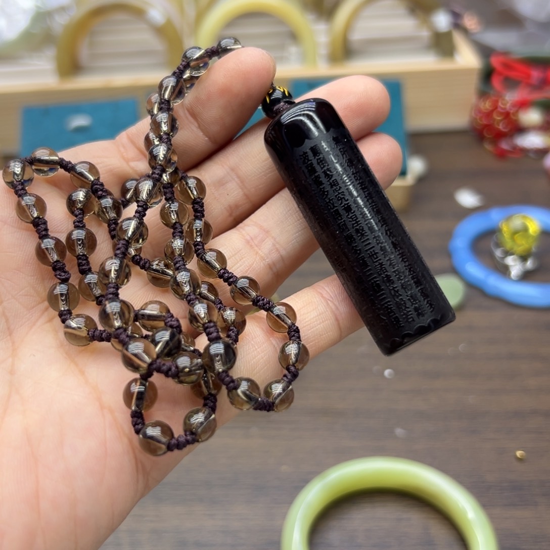 黑曜岩未镶嵌颈饰1228