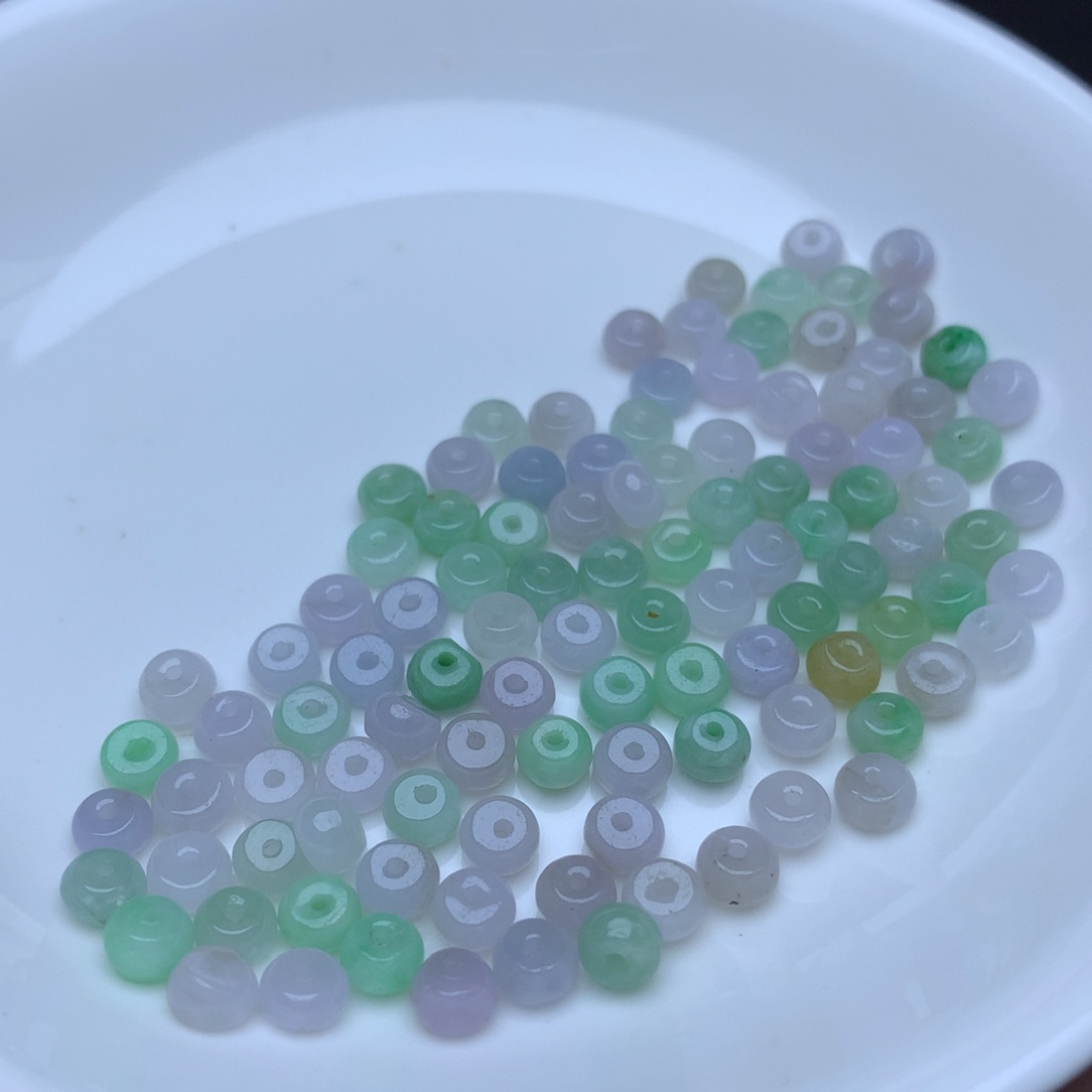 【闪购商品】翡翠手链未镶嵌卡2.8乘4.5冰算盘70个