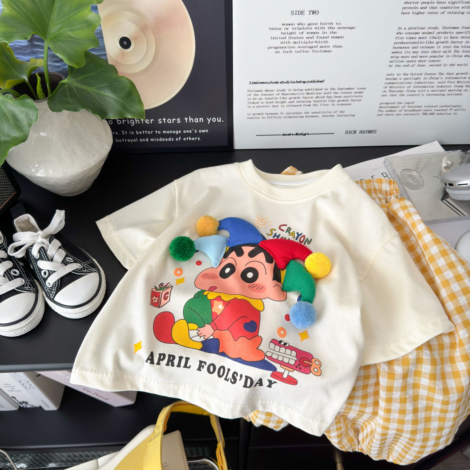 【爆品专属】夏季新款短袖T恤2025宽松韩版卡通立体玩偶