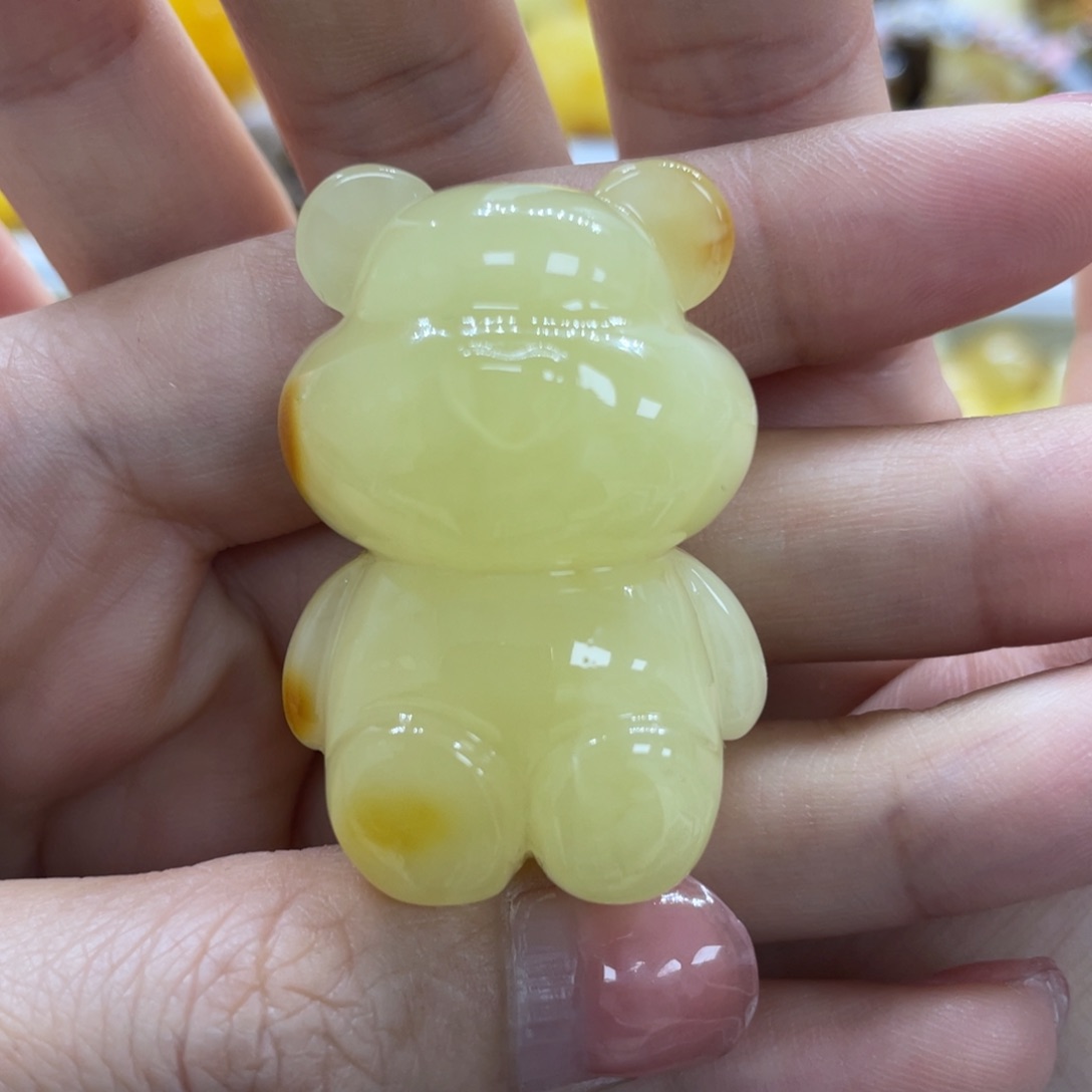 琥珀裸石未镶嵌13.6克小熊