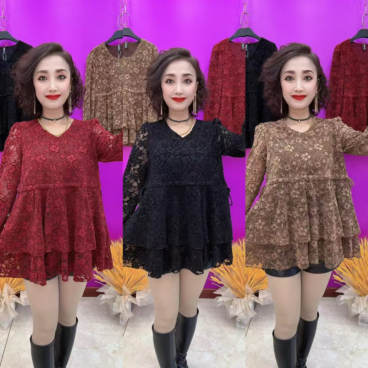  XU时尚V领安艺琦2441款大版衫三色