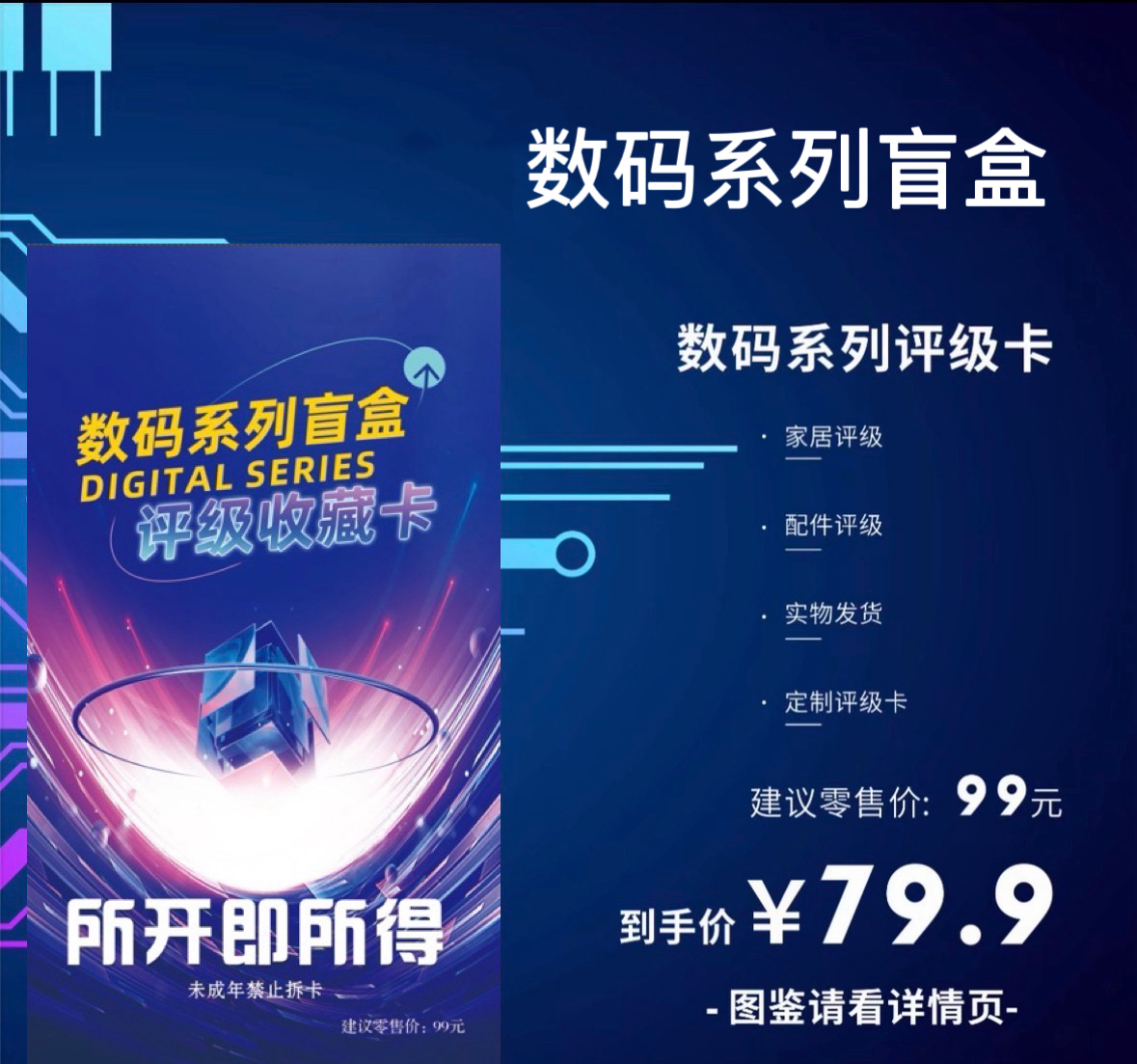 数码系列评级收藏卡（定制产品 拆开不退）