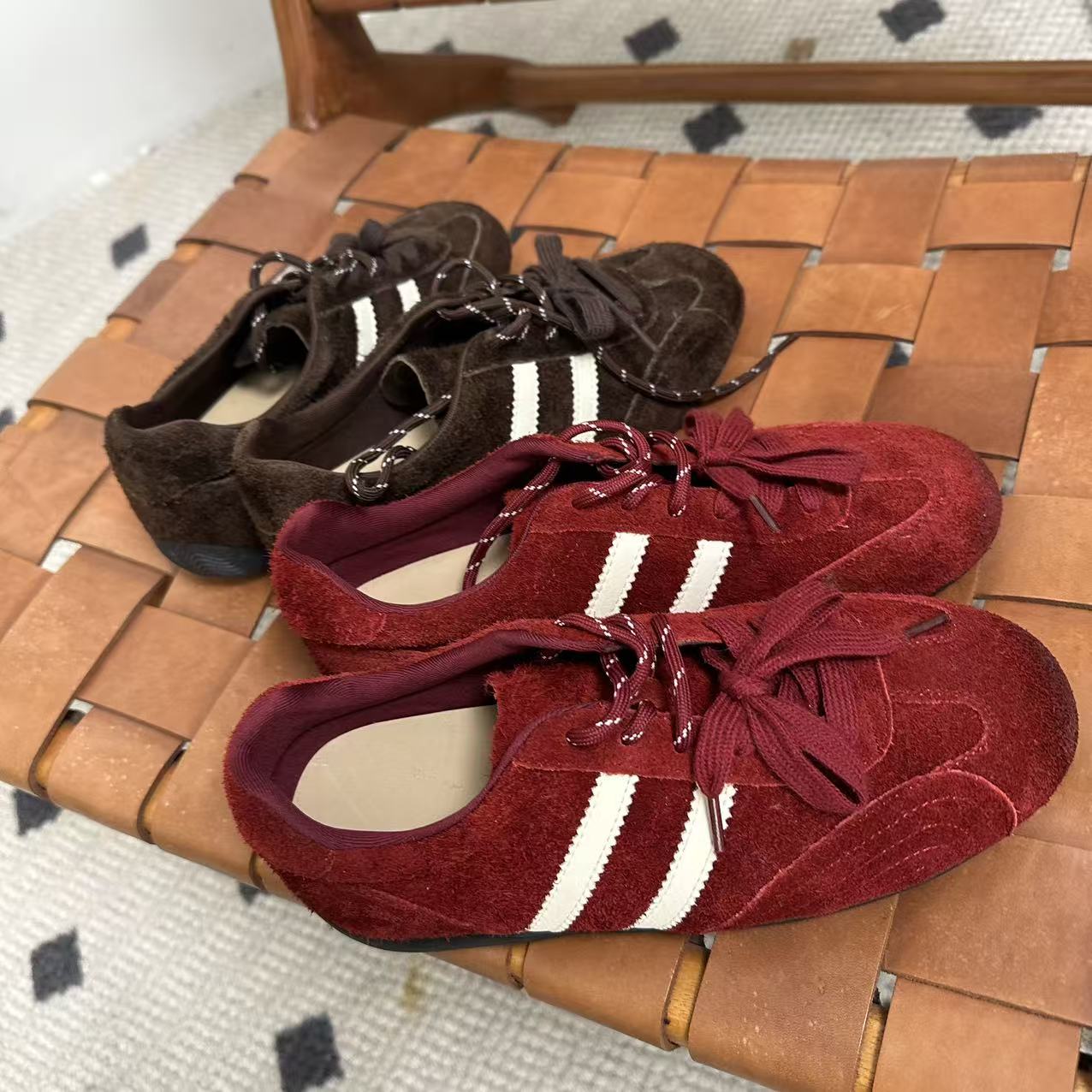 大禾选品：时尚休闲磨砂皮德训鞋低跟圆头单鞋