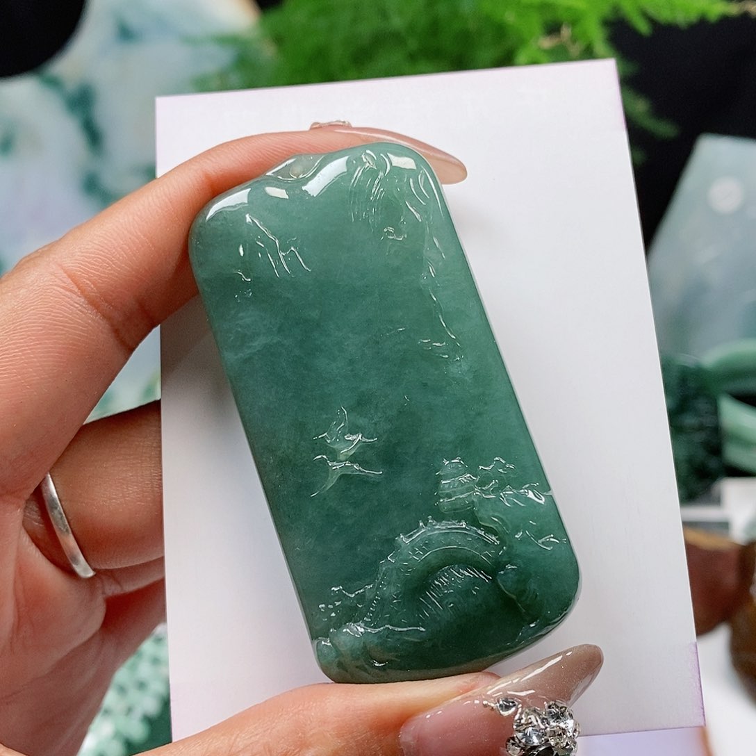 翡翠颈饰未镶嵌缅甸天然a货翡翠