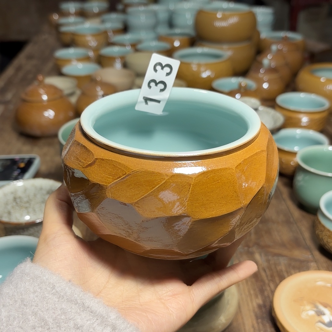 西***情龙泉云间青瓷小米茶器