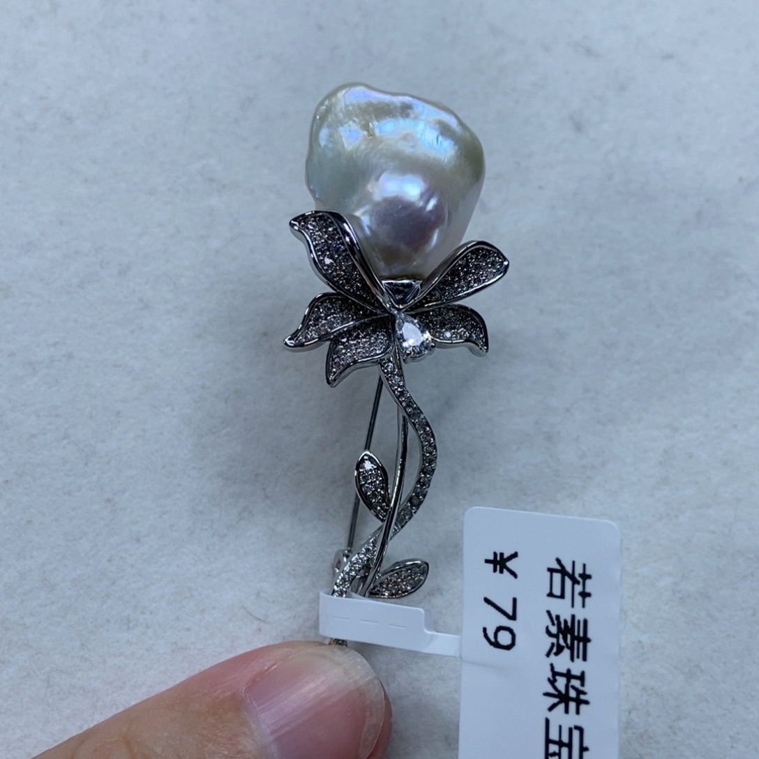 淡水珍珠胸针合金福利067