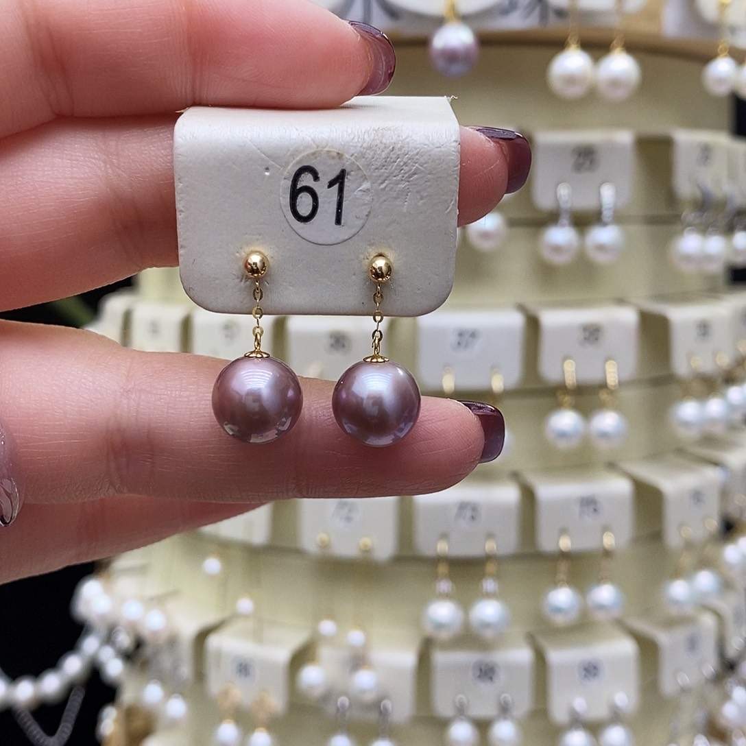 淡水珍珠耳饰18K金镶嵌