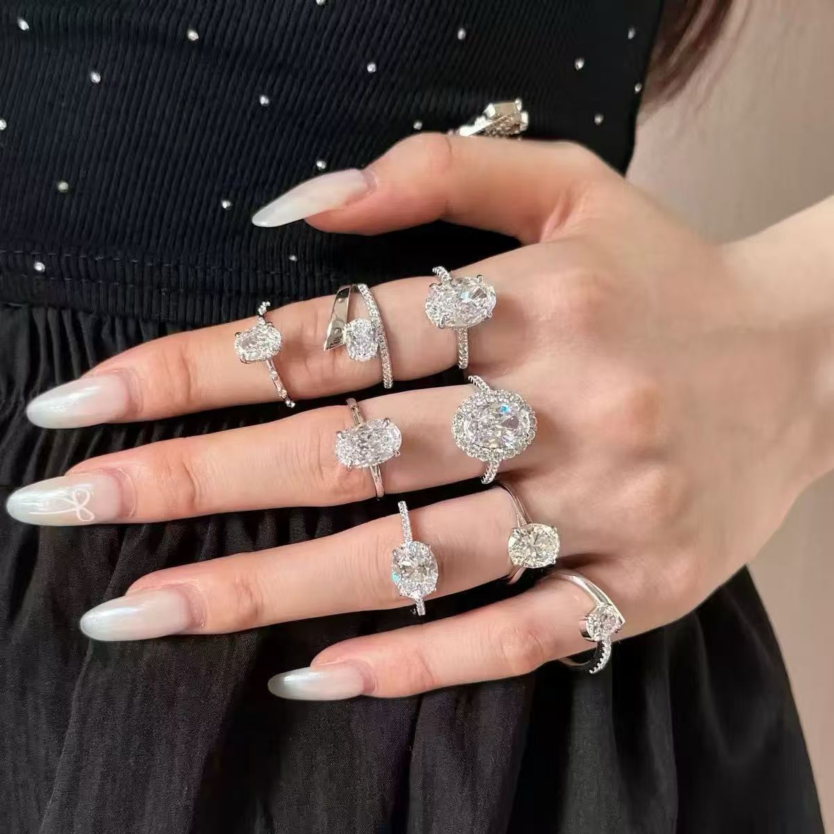 合金戒指 轻奢时尚合金闭口戒指 合金材质百搭