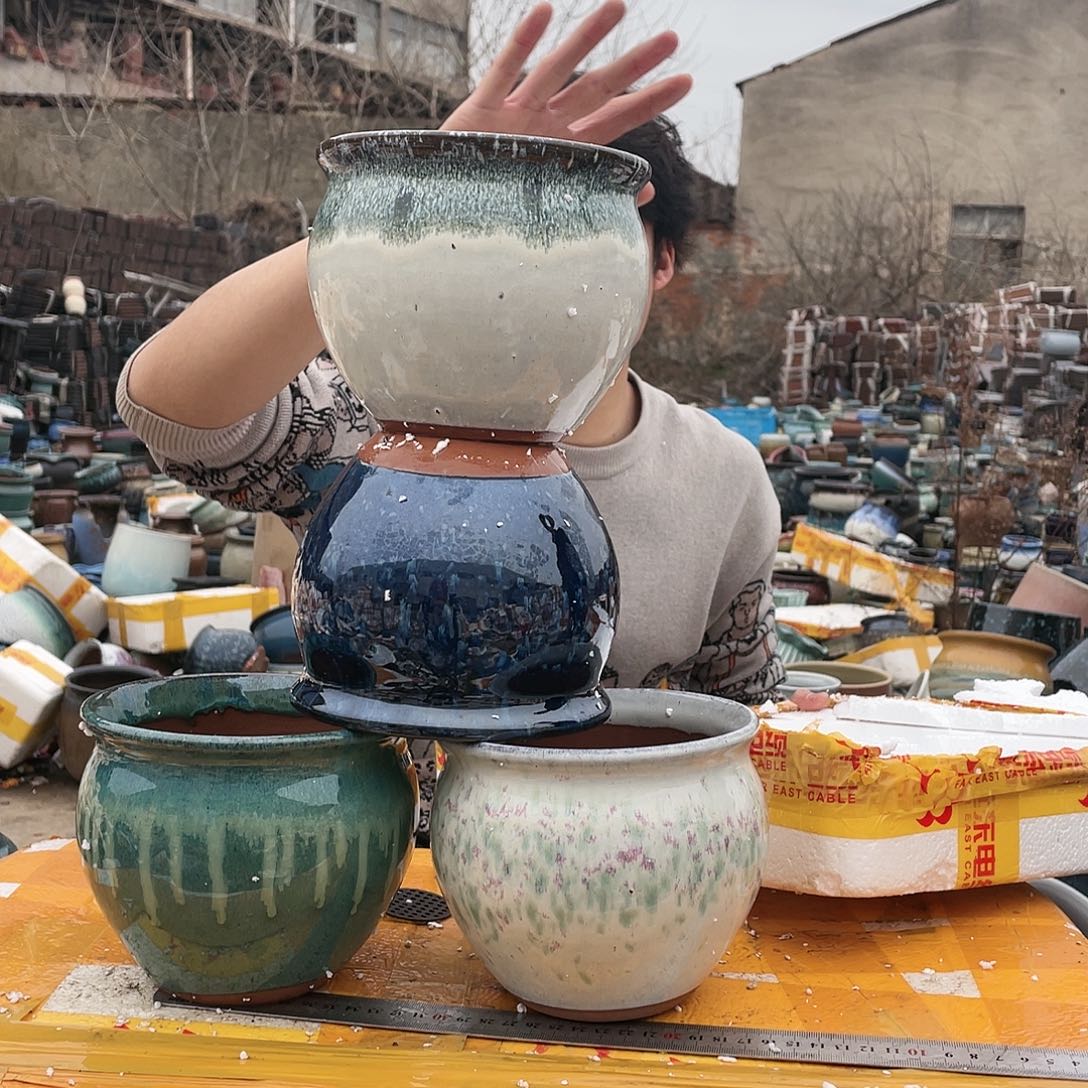 宜兴紫砂粗陶花盆