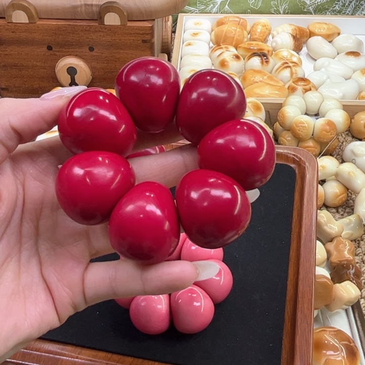 菩提根/象牙果手串11.5.44象牙果樱桃红胖肠瑕疵