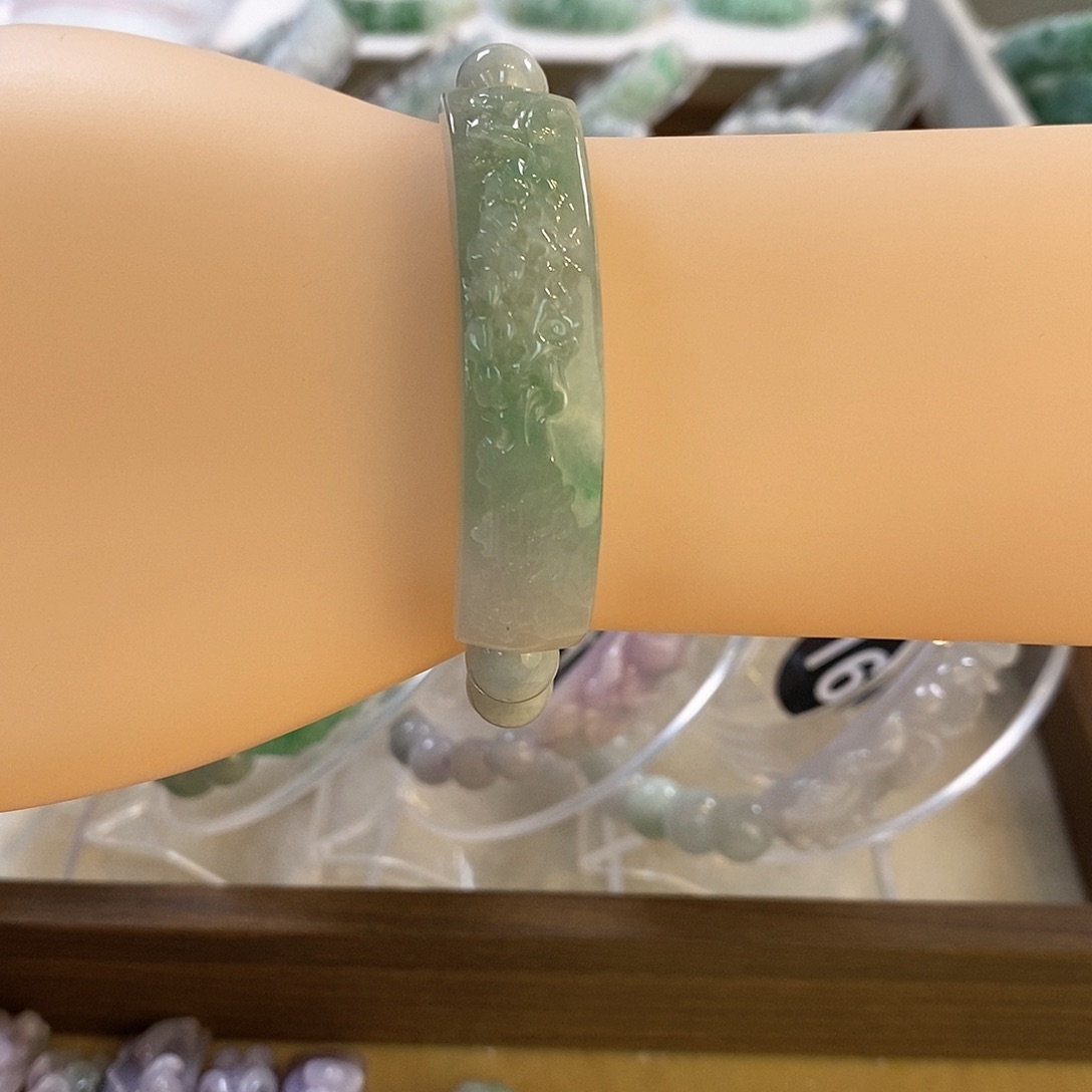 翡翠未镶嵌手链5460