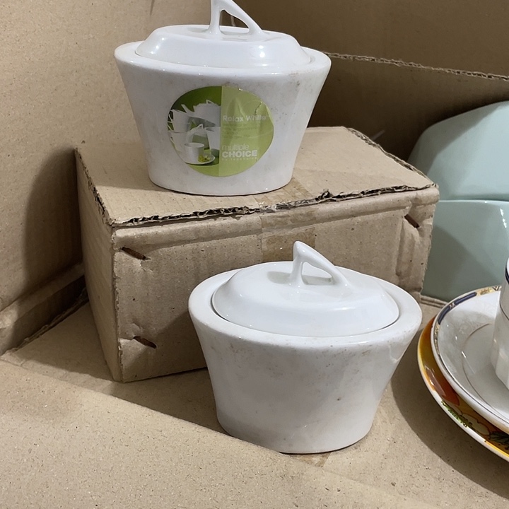 瓷片国营四厂原单糖缸一对