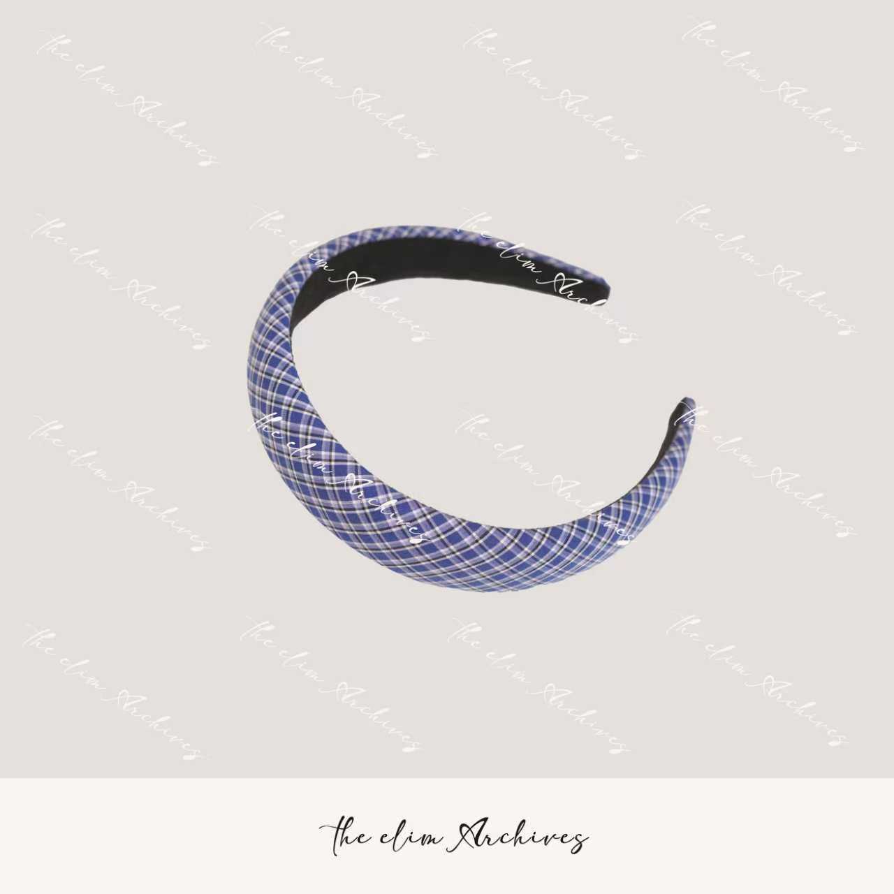 【以琳档案】复古蓝色格子头箍女士高级感百搭发饰#LN028189