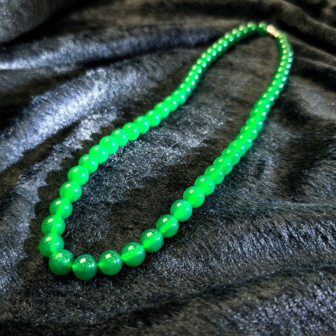 S729（玉夫人）青翠芙蓉玛瑙冰阳绿项链-送礼佳品