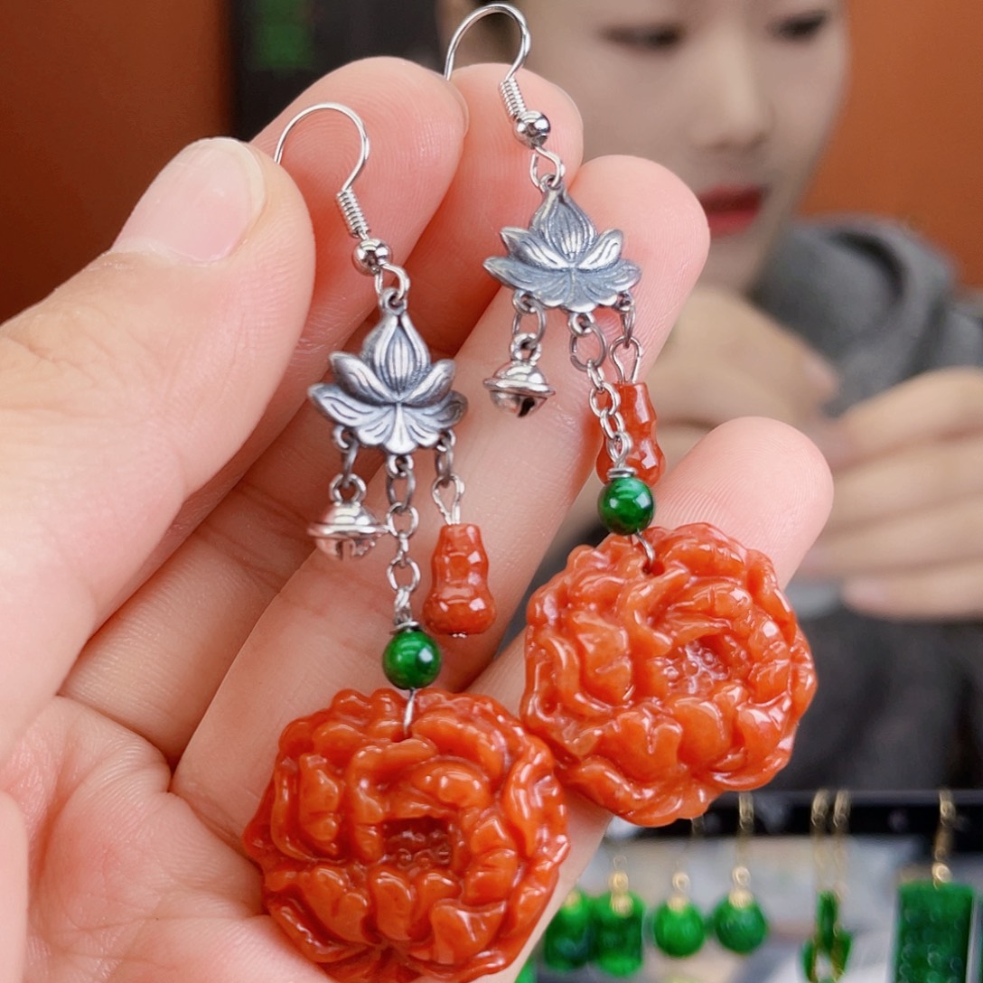 翡翠未镶嵌耳饰饰品