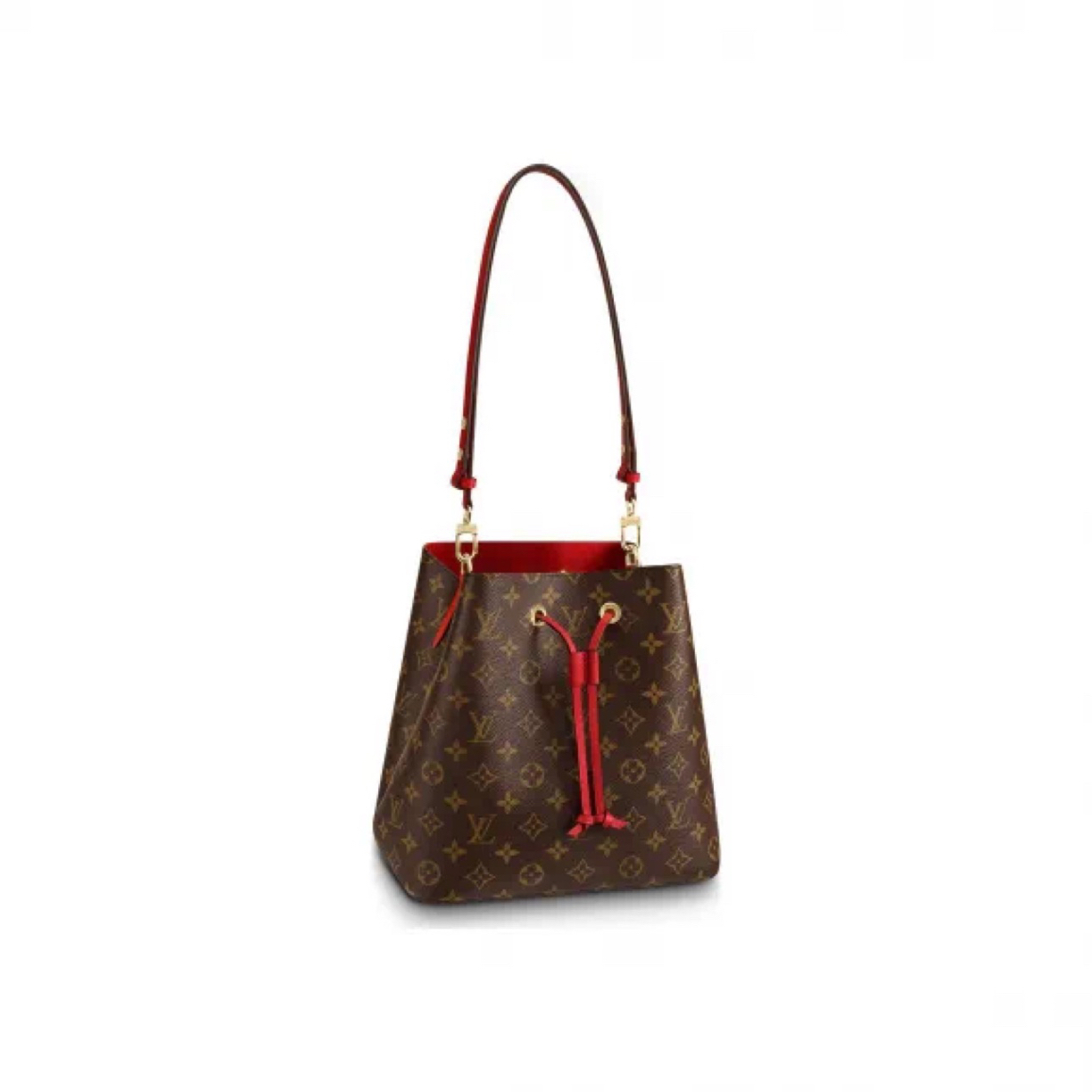 95新 LouisVuitton/路易威登 98新红色水桶斜挎包