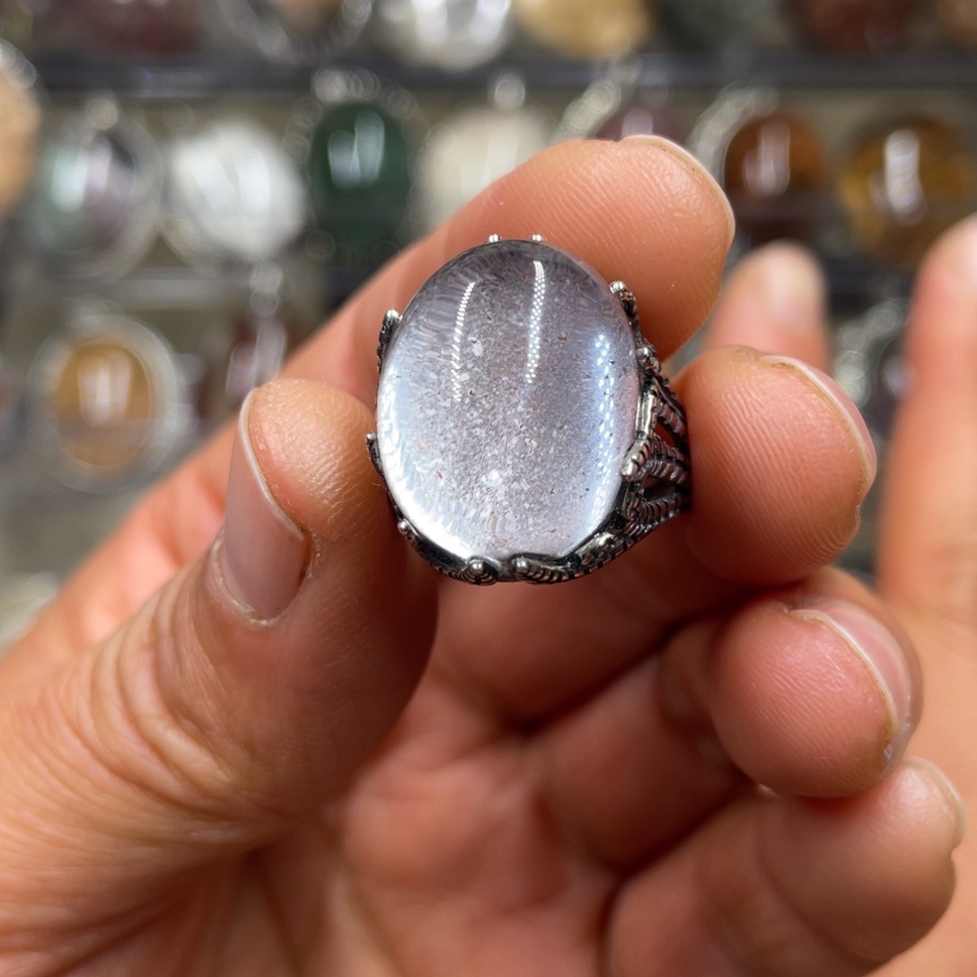 【闪购商品】水晶珠宝半成品银S925镶嵌戒指