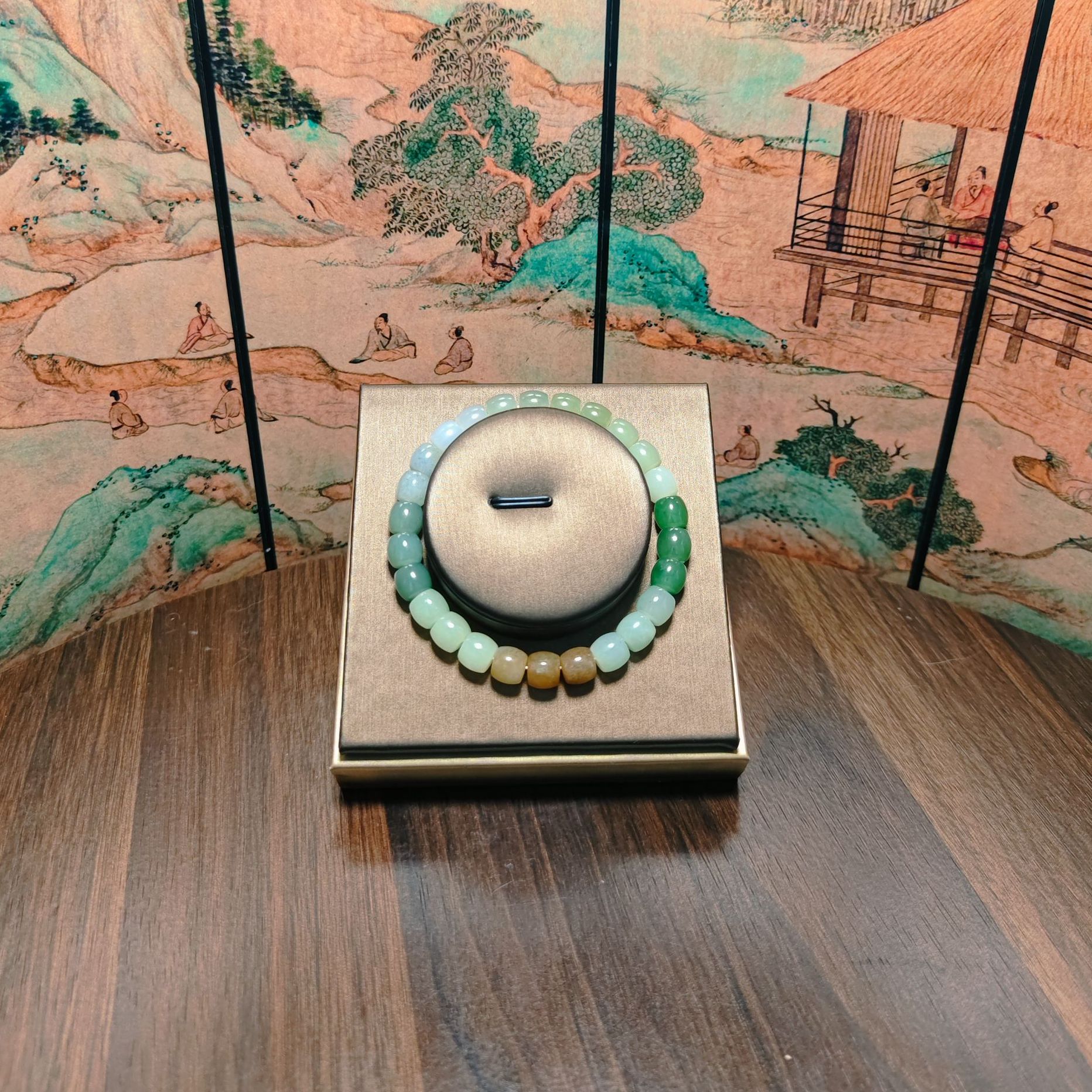 F和田玉多宝桶珠手串（卡8）1950