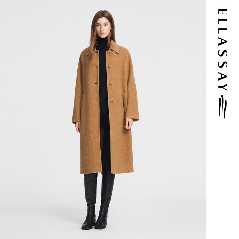 【粉丝专享】歌力思秋款气质优雅通勤毛呢外套女EWE354D05000