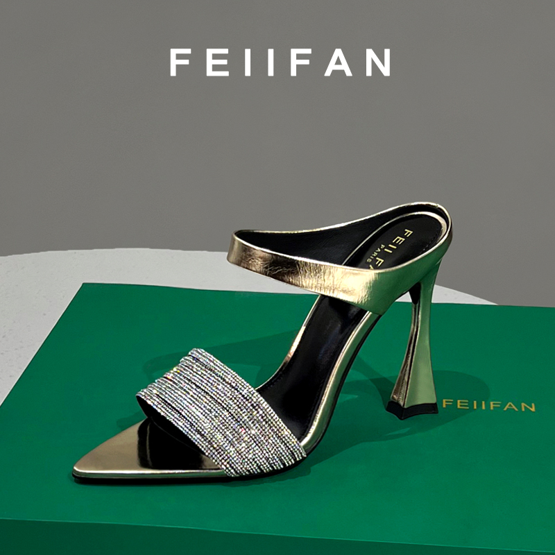 【现货】高跟拖鞋2025春夏季新款细跟外穿气质百搭女士凉鞋3899