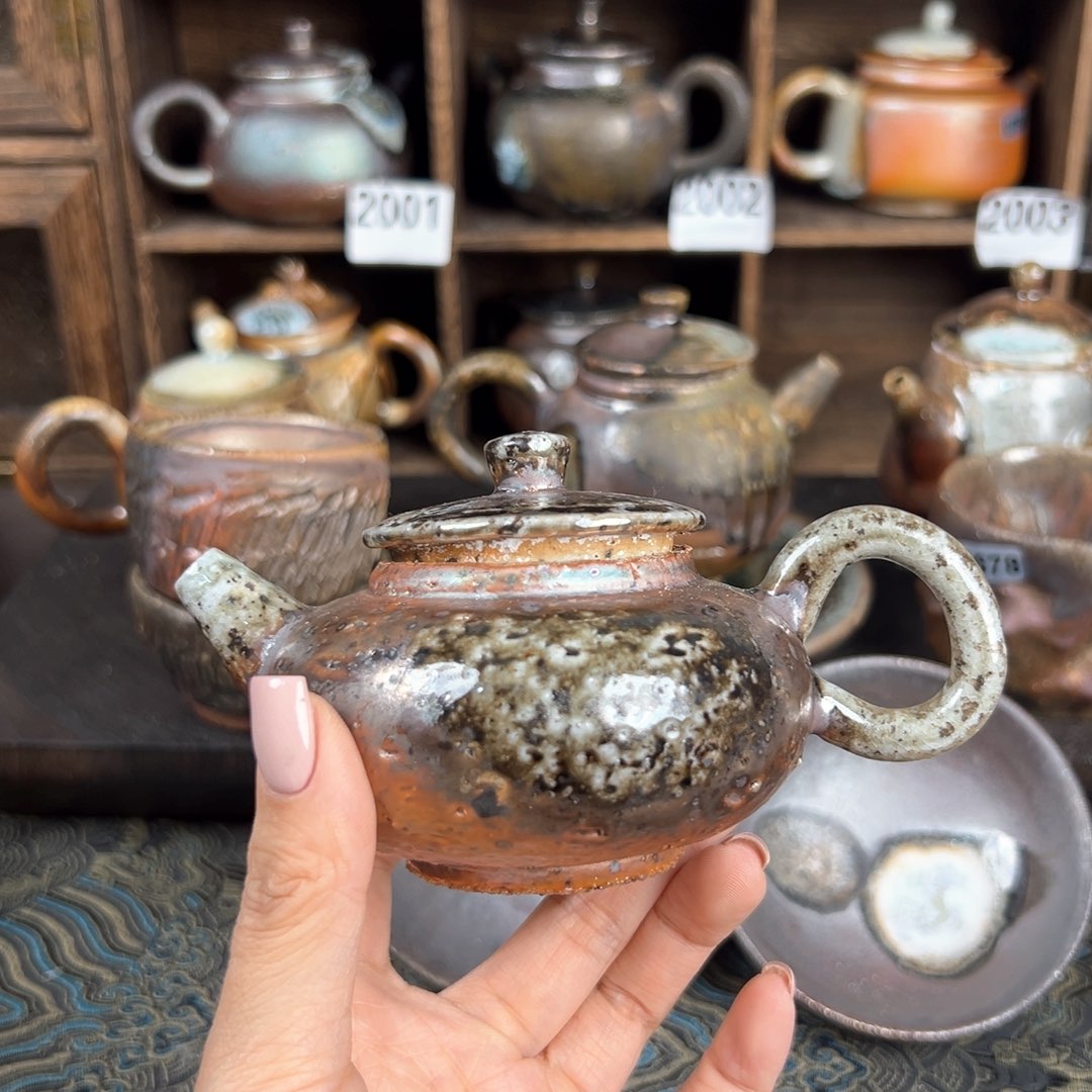 杯柴烧茶器粗陶壶