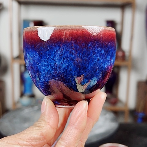 杯原矿釉手工制作钧瓷