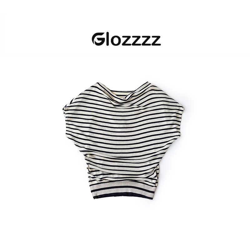 【Glozzzz】莱赛尔天丝凉感夏季短袖针织上衣罩衫L T314