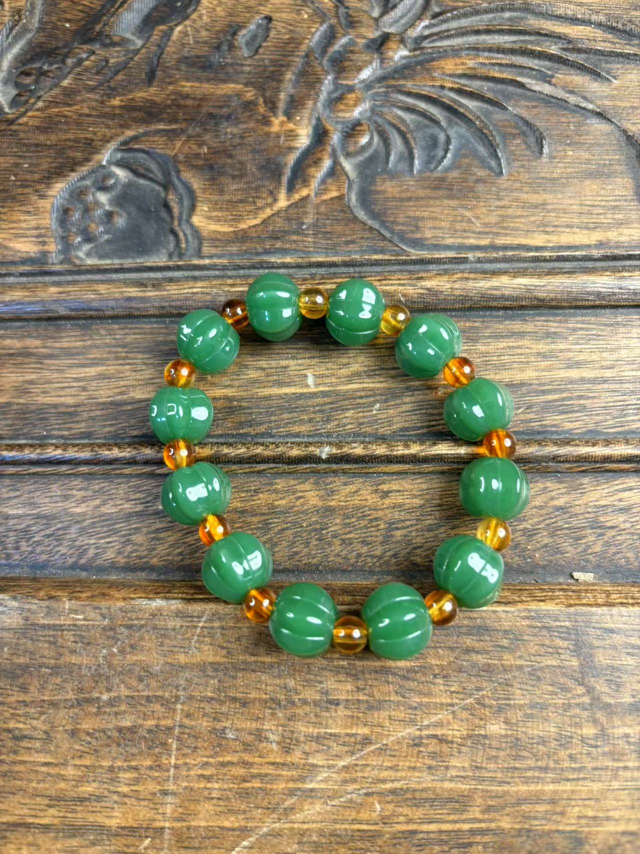 碧玉南瓜手串一个{小七甄选}