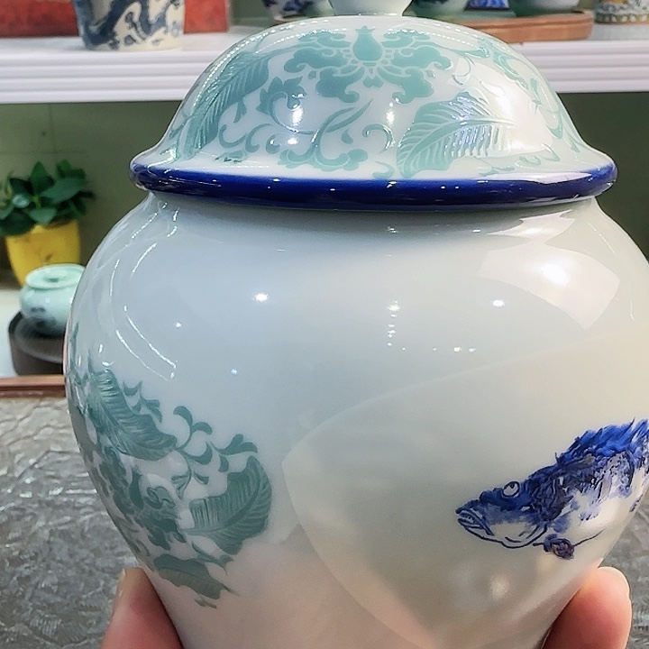 青花瓷器茶具套装旅行茶具茶叶罐玻璃杯