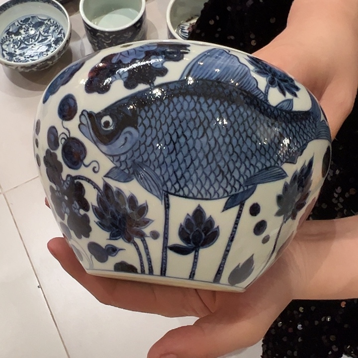 元青拙手鱼藻纹水洗