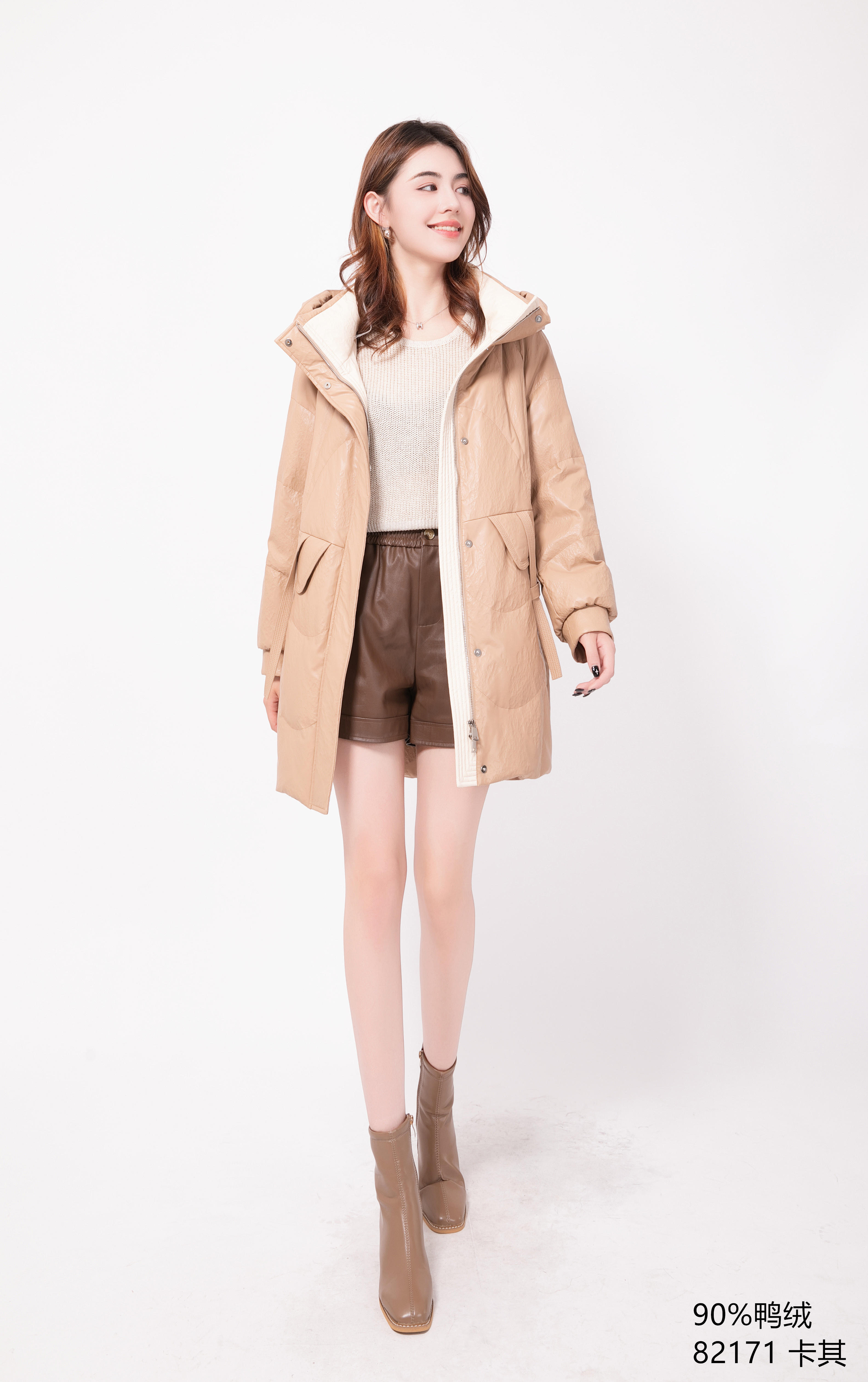 厚款常规款时尚INS风短外套保暖加厚休闲大衣中长款82171