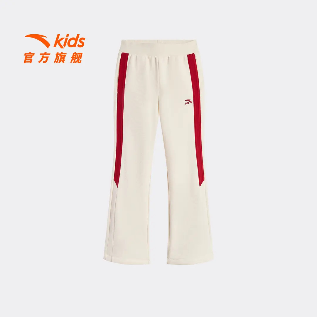 安踏儿童女大童针织运动长裤2025冬上新款舒适亲肤中大童加绒裤子