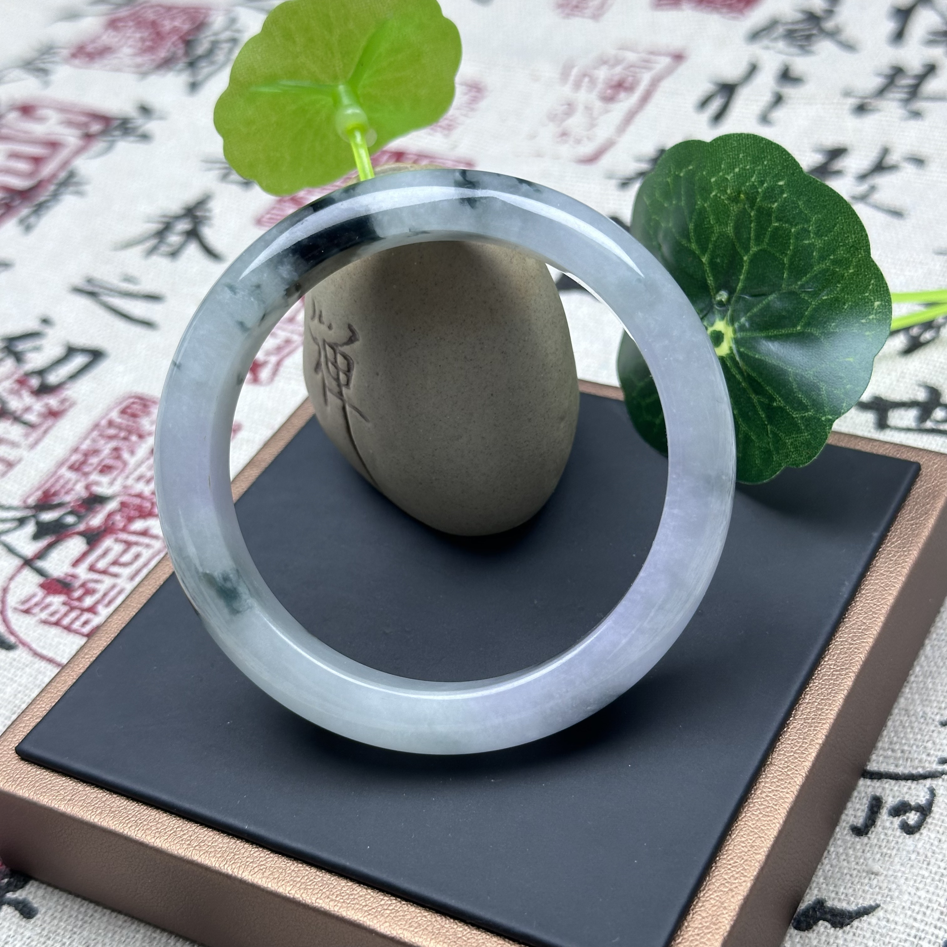 T1241 一口紫飘乌鸡缅甸翡翠手鐲