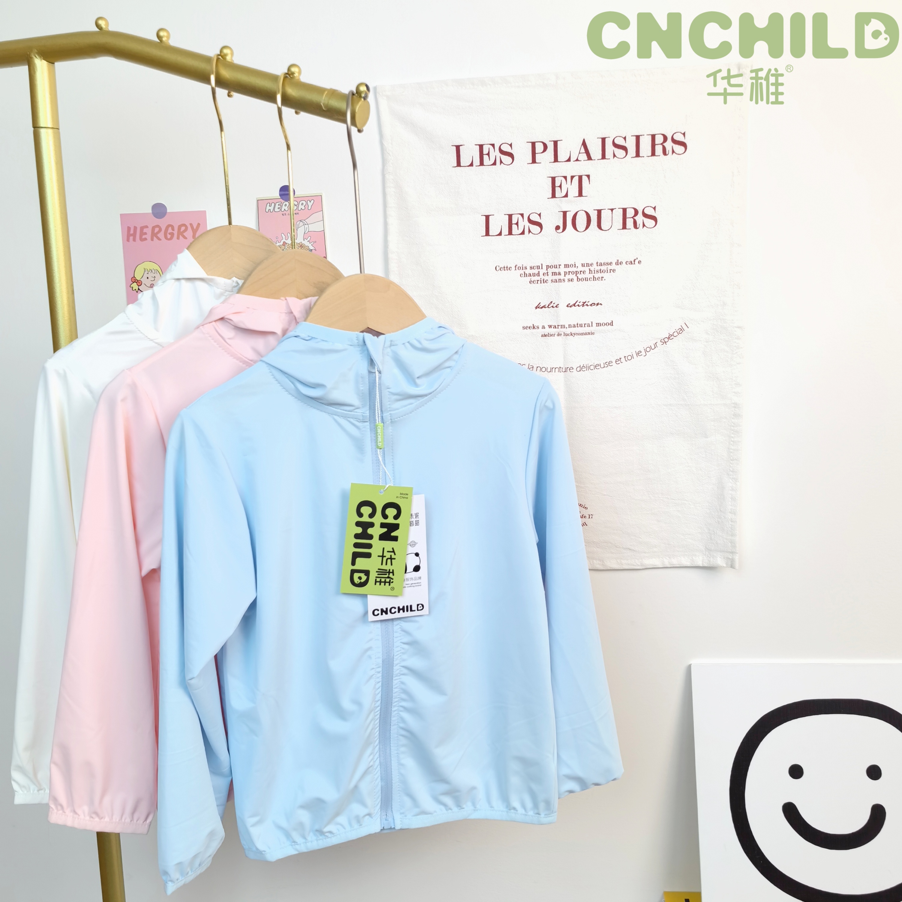 华稚新款夏季儿童糖果色防晒衣上衣