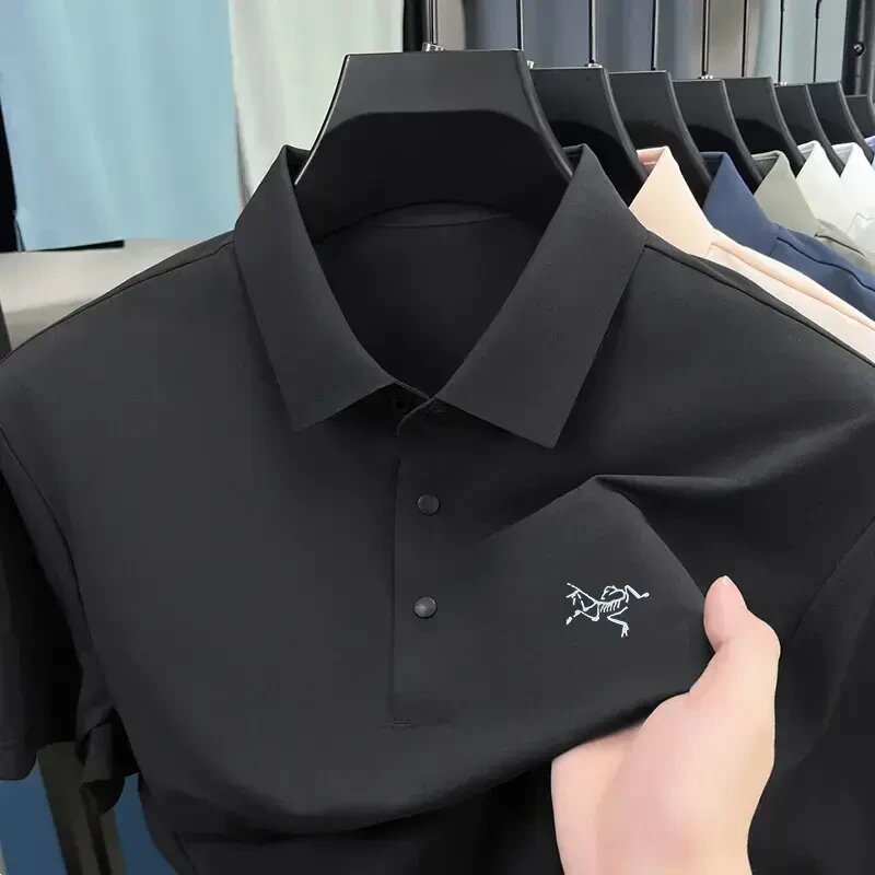 【专柜同款】刺绣鸟家新款男士翻领polo衫冰丝运动速干休闲短袖t恤