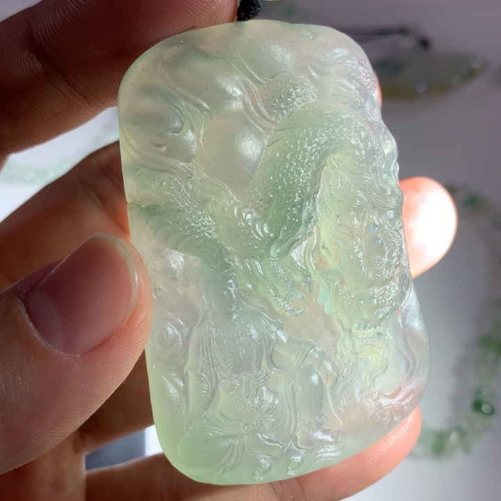 定制翡翠未镶嵌天然翡翠观音定金