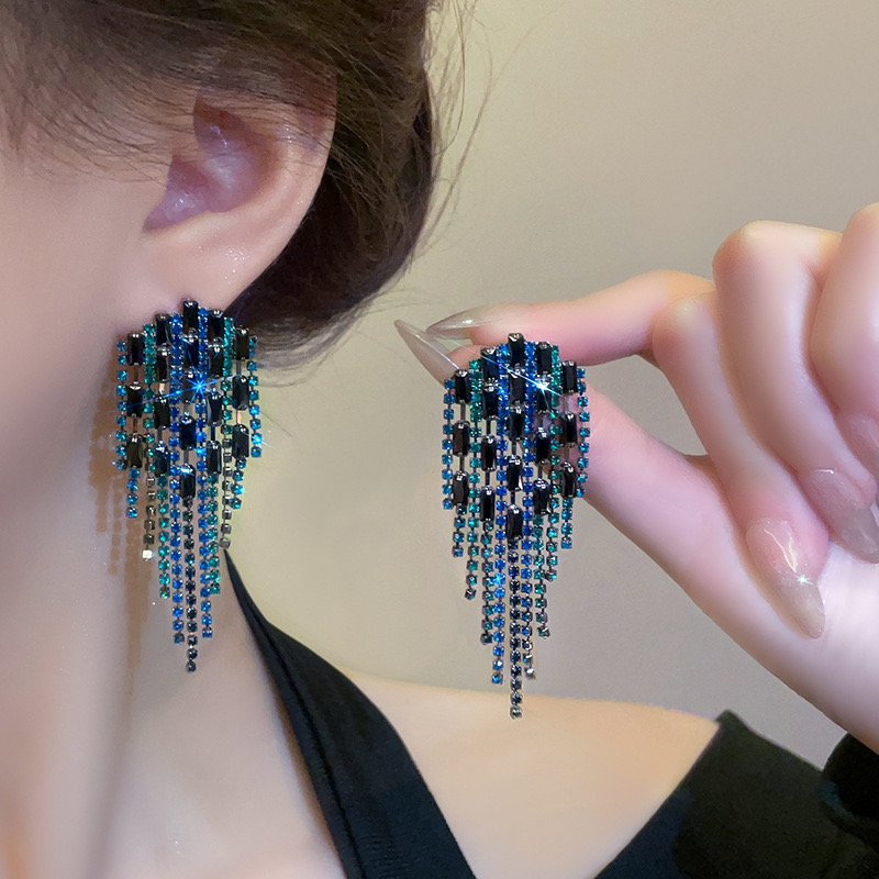 铜合金耳饰 新款欧美重工夸张气质时尚个性流苏-884