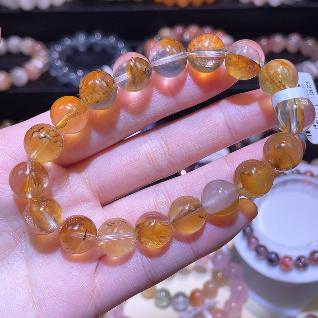 水晶手链未镶嵌浇花手链，晶体通透11.2