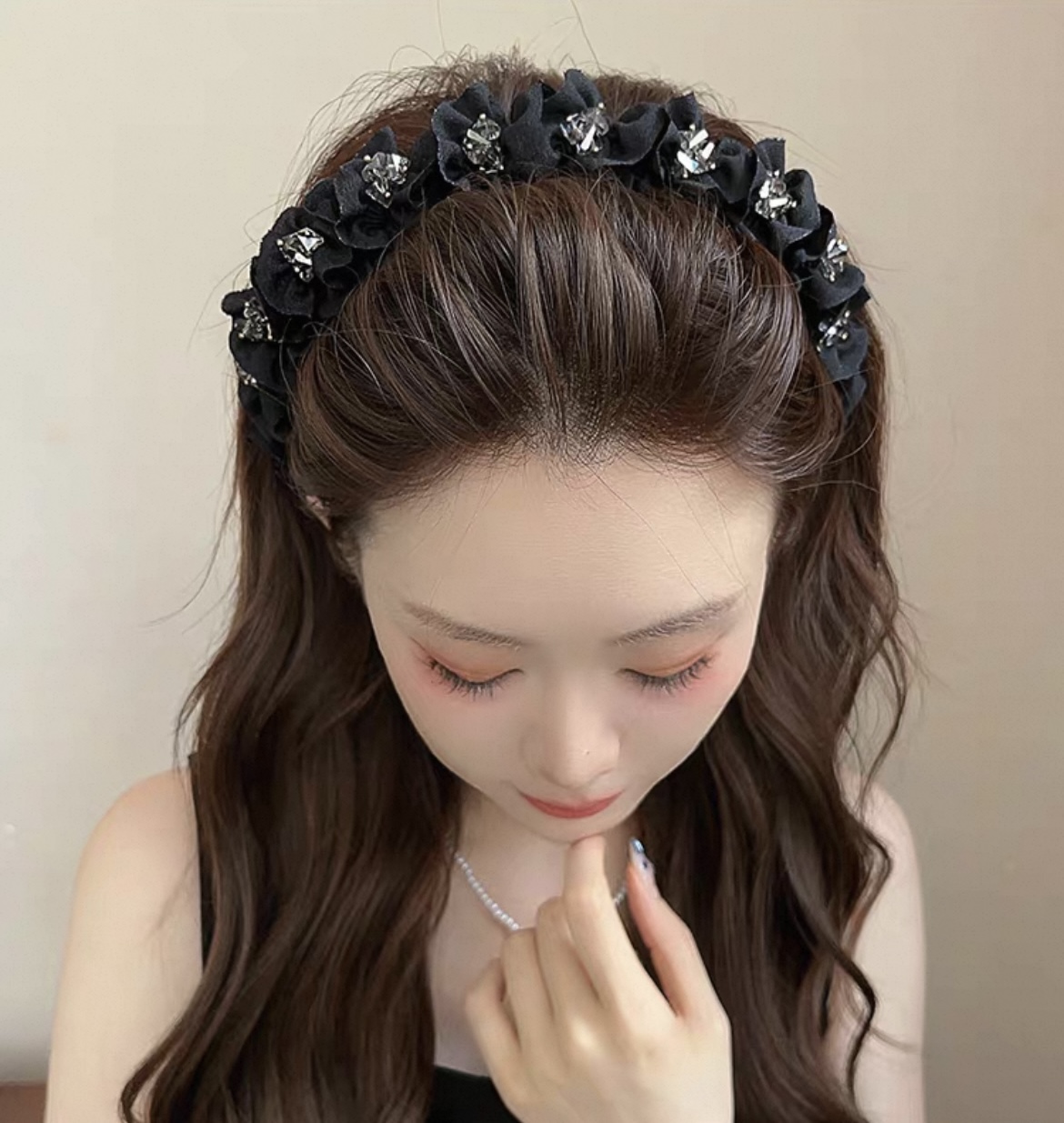 201-299发箍网红韩版手工高炉顶发箍修饰脸型遮碎发少女头箍发箍