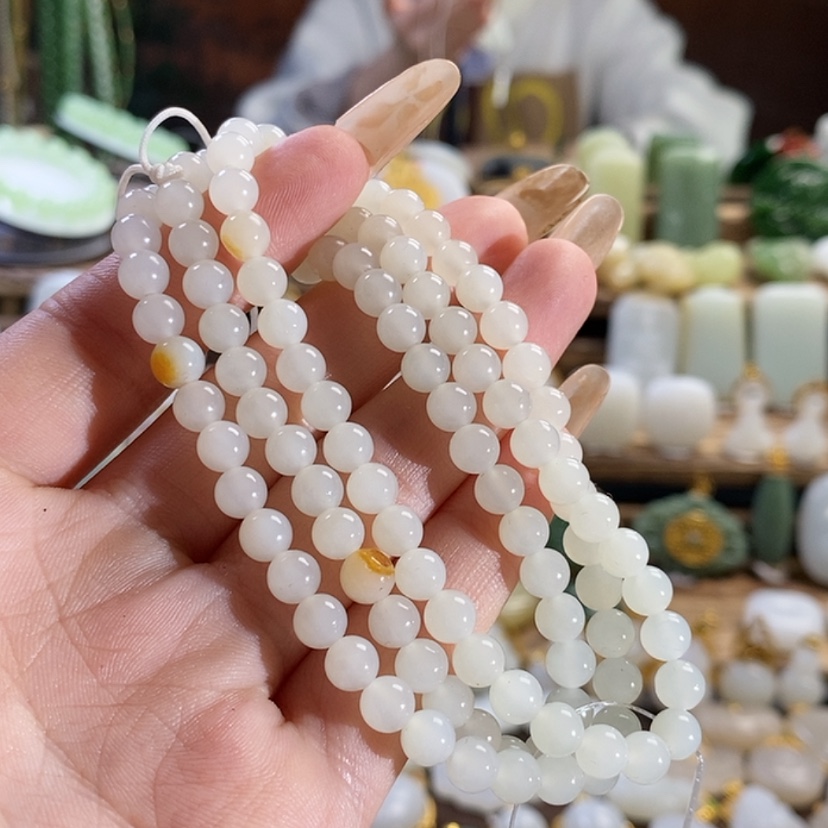 【闪购商品】和田玉项链6mm未镶嵌