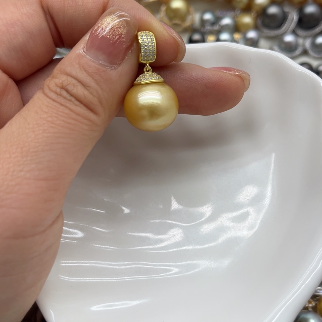 吊坠(不含链)银S925镶嵌海水珍珠