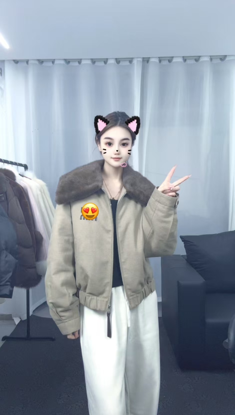 水貂领 鹅绒服冬季休闲女装外套羽绒服外套短款时尚百搭