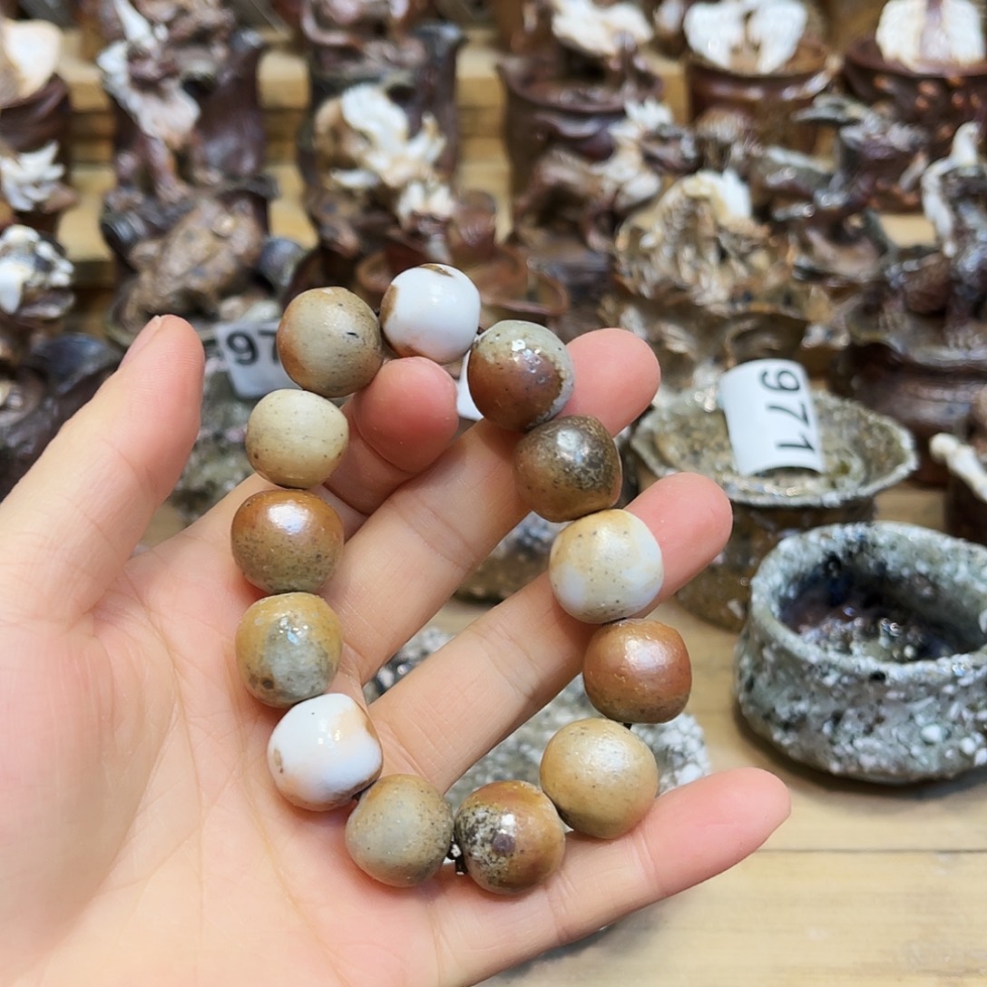 瓶柴烧粗陶手捏手串