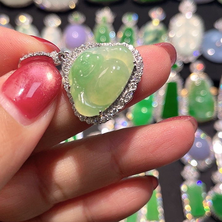 翡翠银S925镶嵌颈饰