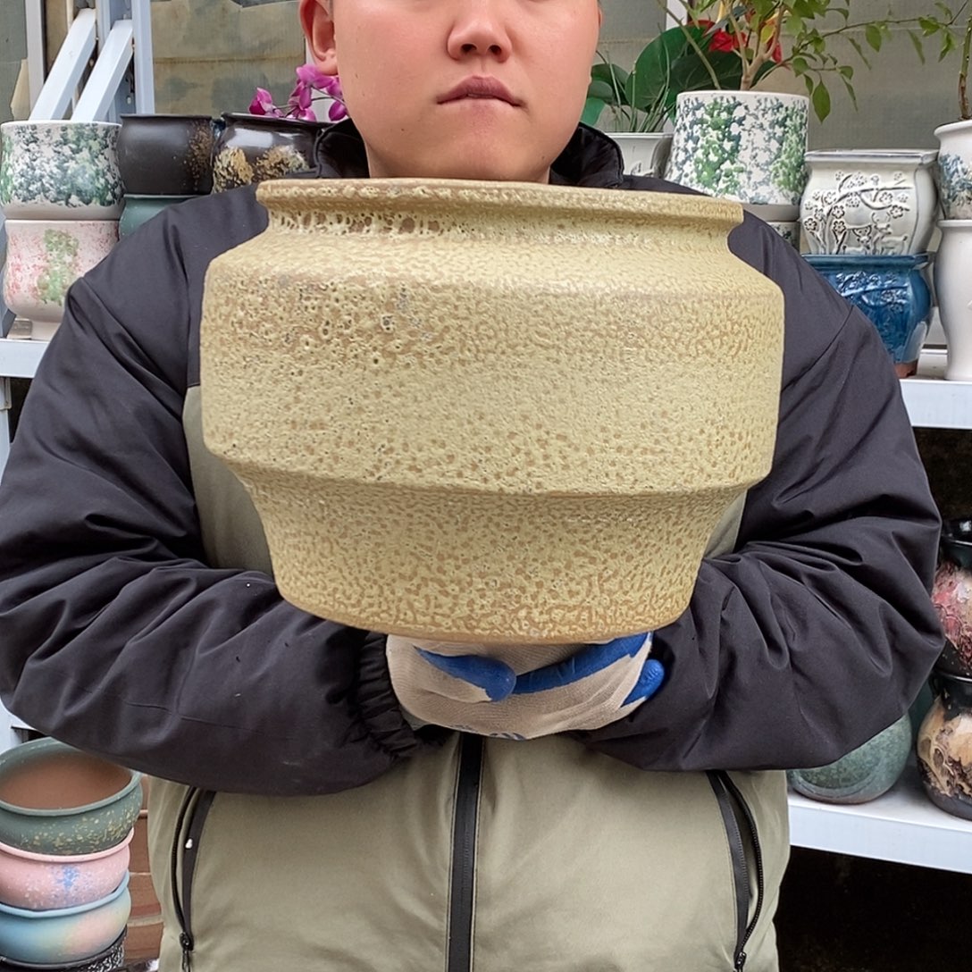 紫砂花盆口25高22