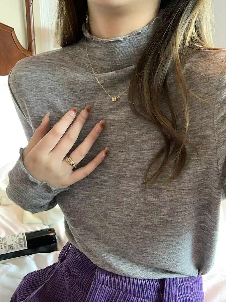 1557 GZC3打底衫女夏季2025年新款洋气长袖T恤内搭面膜上衣