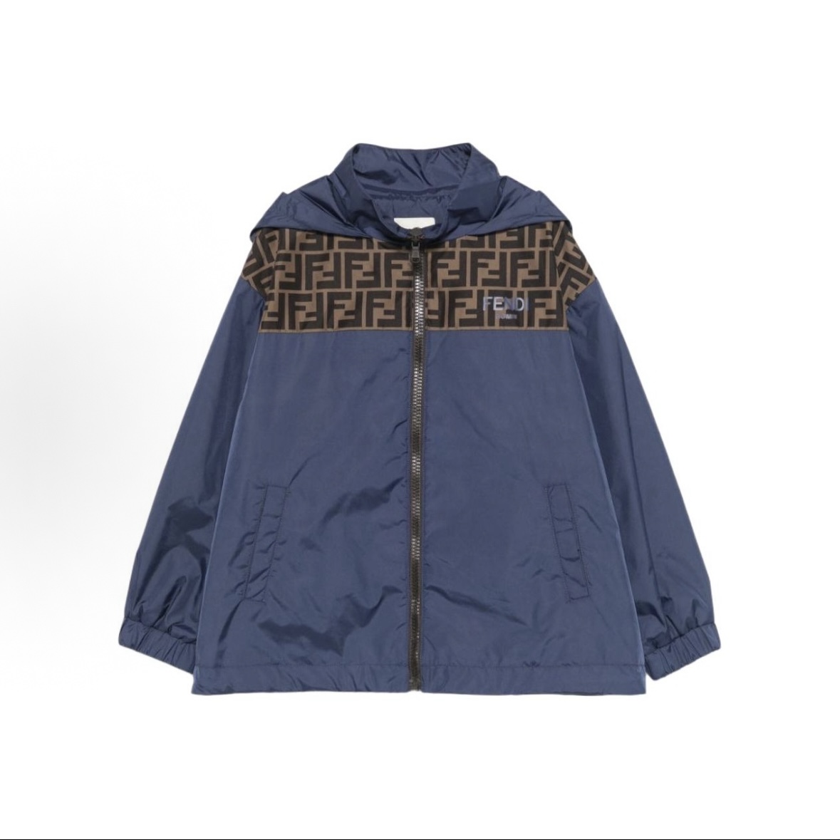 未使用 FENDI/芬迪 夹克外套 字母印花蓝色 儿童款藏冲 6