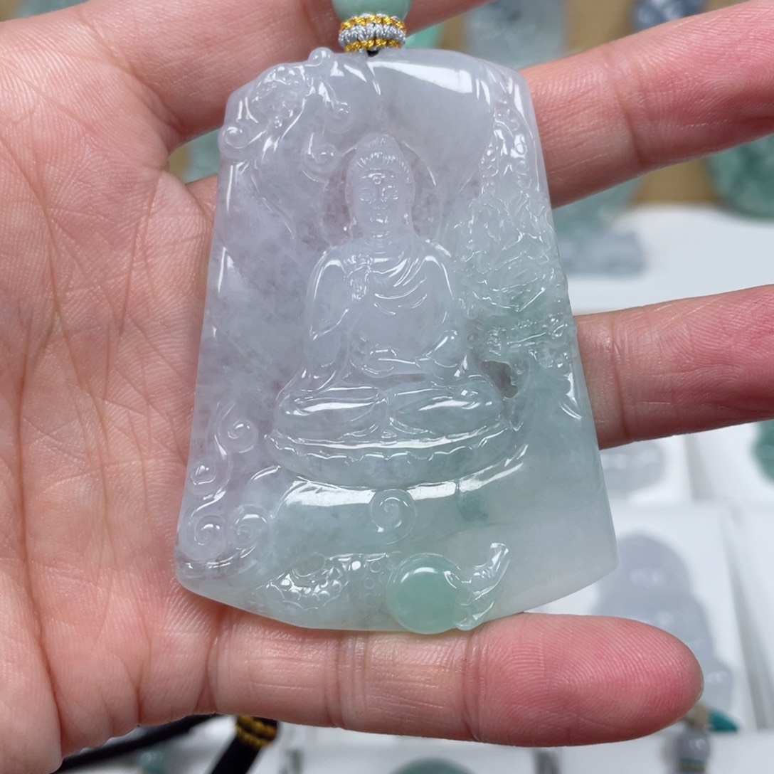 翡翠颈饰未镶嵌天然翡翠A货额弥D