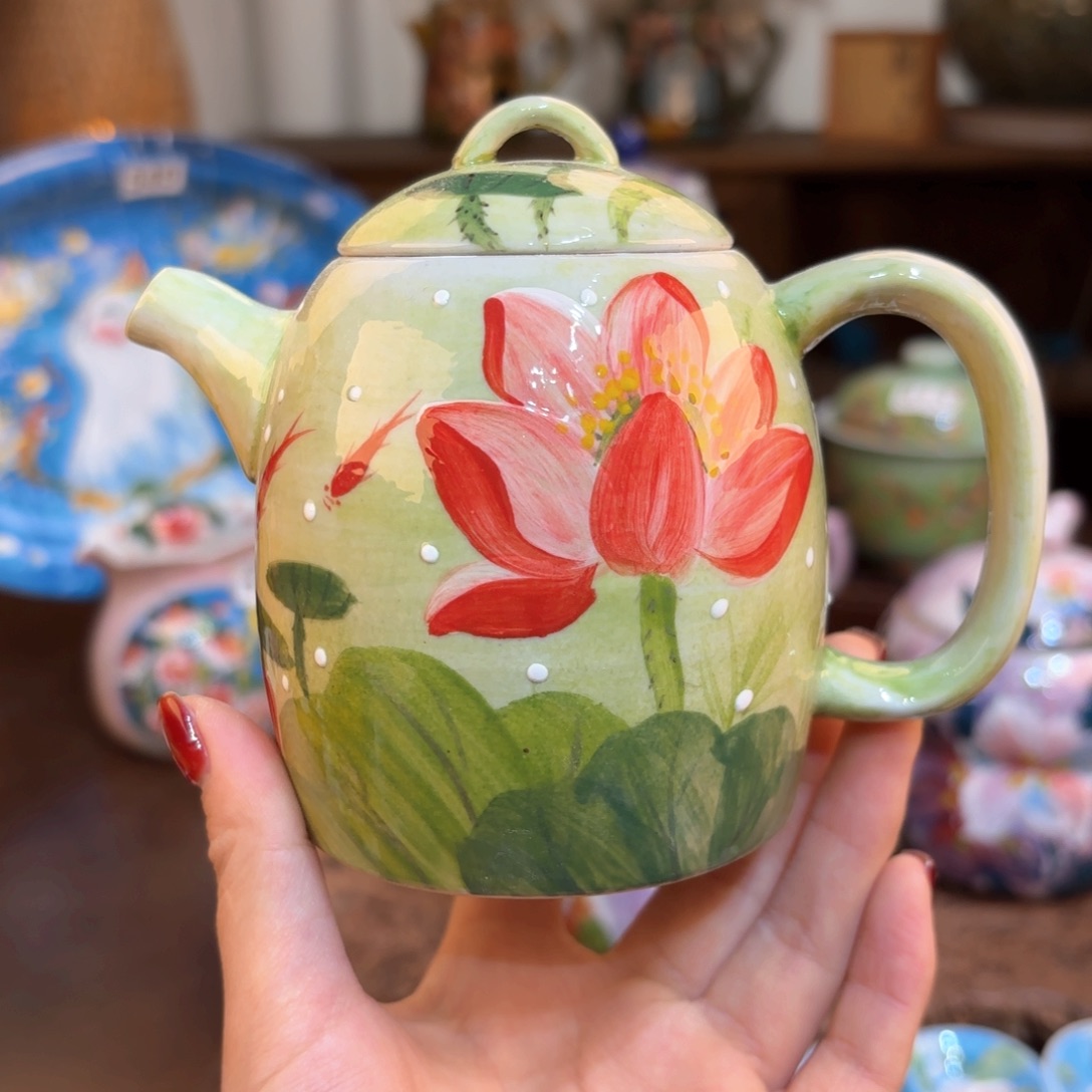 景德镇手绘高温釉下彩陶瓷茶具